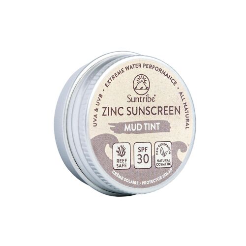 Suntribe Natural Mineral Mini Zinc Sunscreen Face & Sport SPF 30 Mud Tint