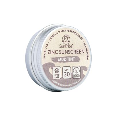 Suntribe Natural Mineral Mini Zinc Sunscreen Face & Sport SPF 30 Tinte de barro