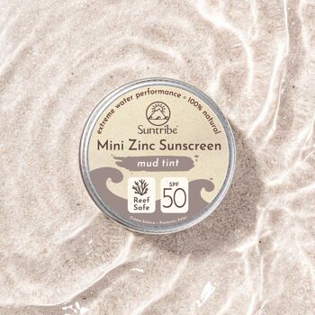 Mini écran solaire minéral naturel au zinc pour le visage et le sport SPF 50, teinte boue 5