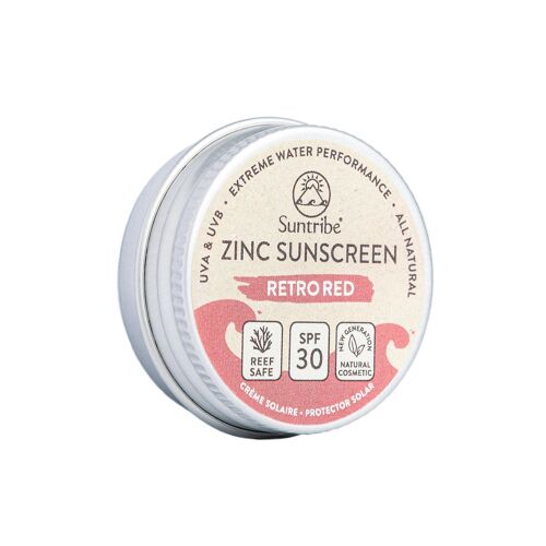 Suntribe Natural Mineral Mini Zinc Sunscreen Face & Sport SPF 30 Retro Red