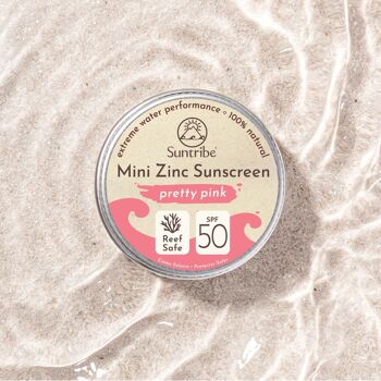 Mini crème solaire minérale naturelle au zinc visage et sport SPF 50 joli rose 3