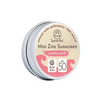 Mini crème solaire minérale naturelle au zinc visage et sport SPF 50 joli rose 8