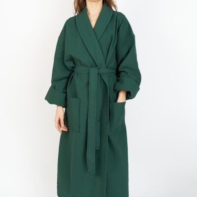 Bathrobe Waffle Green S/M