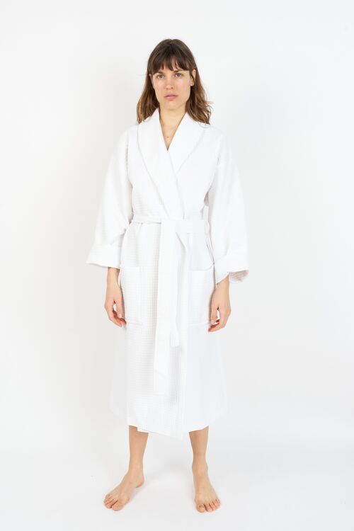 Bathrobe Waffle White Large