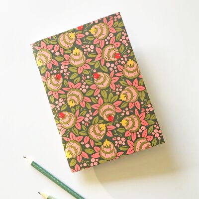 Cuaderno de flores vintage 48 páginas a rayas A5 Florine