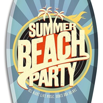 "Summer Beach Party" Surfboard - 70x30 cm