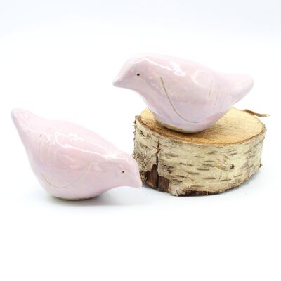 Uccellini in ceramica - Rosa -