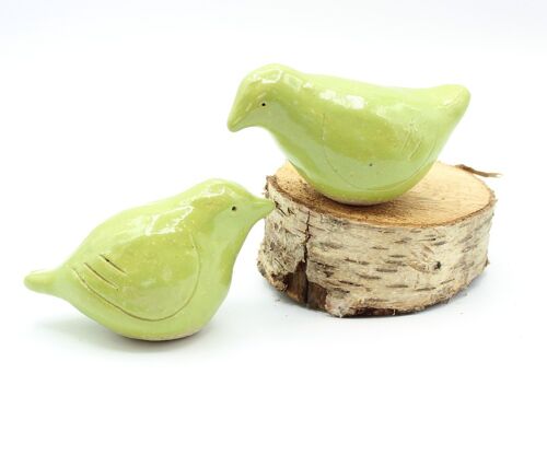 Ceramic Love Birds - Lime Green