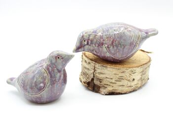Inséparables en céramique - Violet chiné