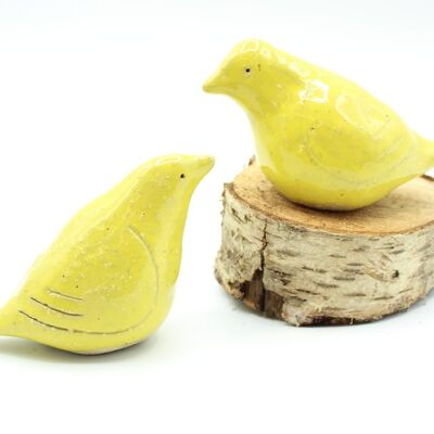 Keramische Liebesvögel - Gelb