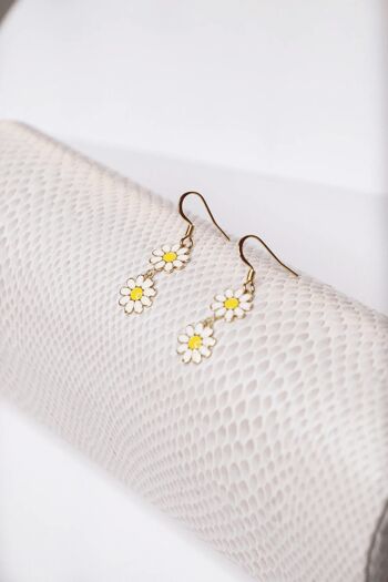 BOUCLES D'OREILLES DOUBLE MARGUERITE 2