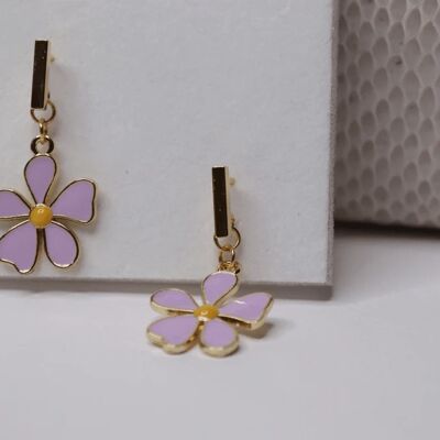 BOUCLES D'OREILLES FLEURS D'ÉTÉ VIOLET