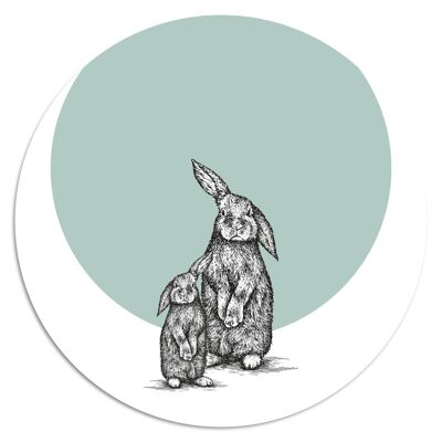 'Dinky Animals: Rabbit'' Wandteller - Ø 15 cm