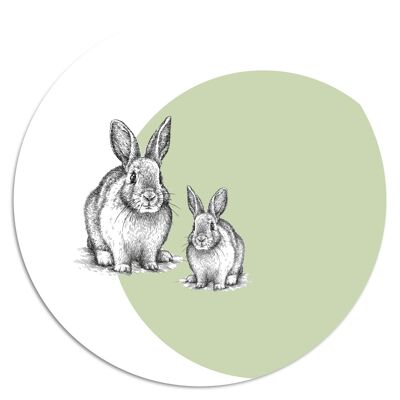 'Dinky Animals: Bunny'' Wandteller - Ø 19 cm
