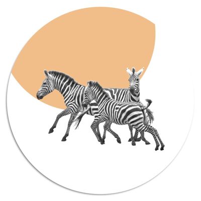 'Dinky Animals: Zebra Love'' Wandteller - Ø 19 cm