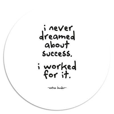 'Never Dreamed About Success'' Wandteller - Ø 19 cm