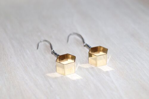 Golden and silver spark earrings
