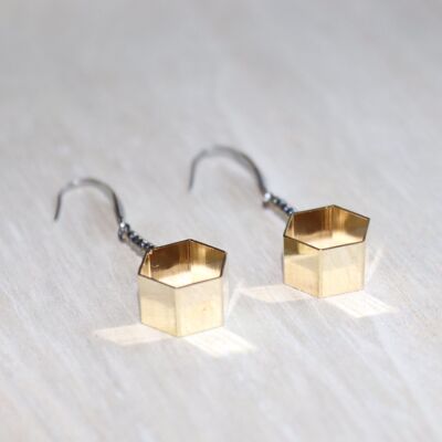 Golden and silver spark earrings