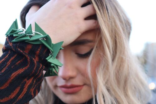 Triangles bracelet dark green