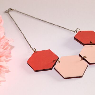 Pink shades reversible necklace