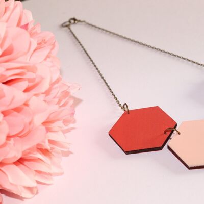 Pink shades reversible necklace