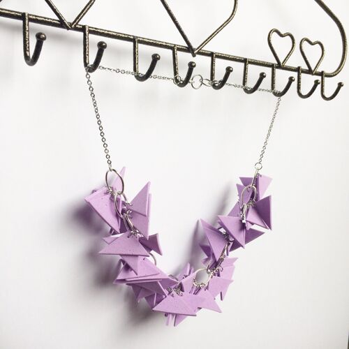 Lilac triangles soft necklace