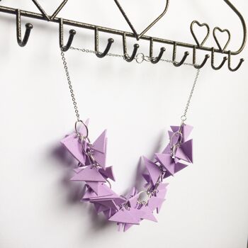 COLLIER SOUPLE TRIANGLES LILAS 1