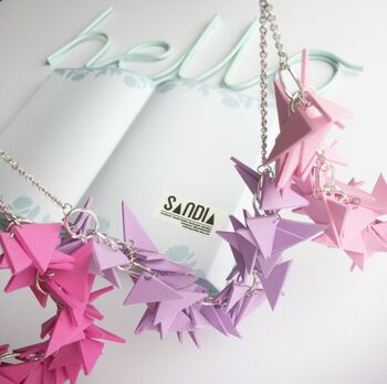 COLLIER SOUPLE TRIANGLES LILAS 3