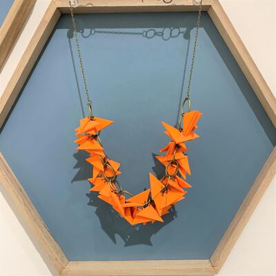 Orange triangles soft necklace