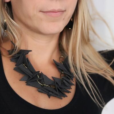 BLACK TRIANGLES SOFT NECKLACE Stainless Steel