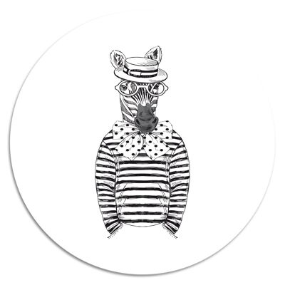 'Fashion Animals: Zebra'' Wandteller - Ø 15 cm