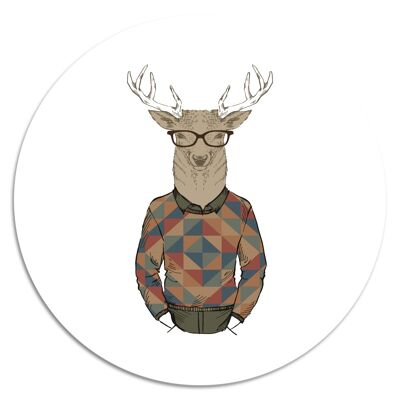 'Fashion Animals: Deer'' Wandteller - Ø 15 cm