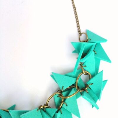 TURQUOISE TRIANGLES SOFT NECKLACE Antique Bronze
