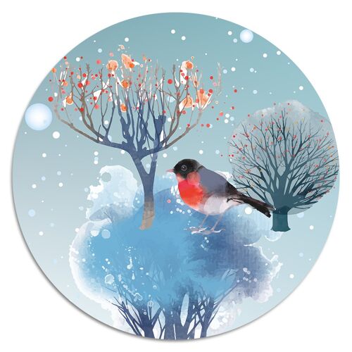 'Winter Bird'' Wandteller - Ø 15 cm