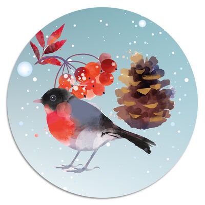 'Winter Birdy'' Wandteller - Ø 24 cm