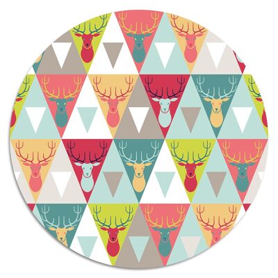 'Colored Deers'' Wandteller - Ø 19 cm