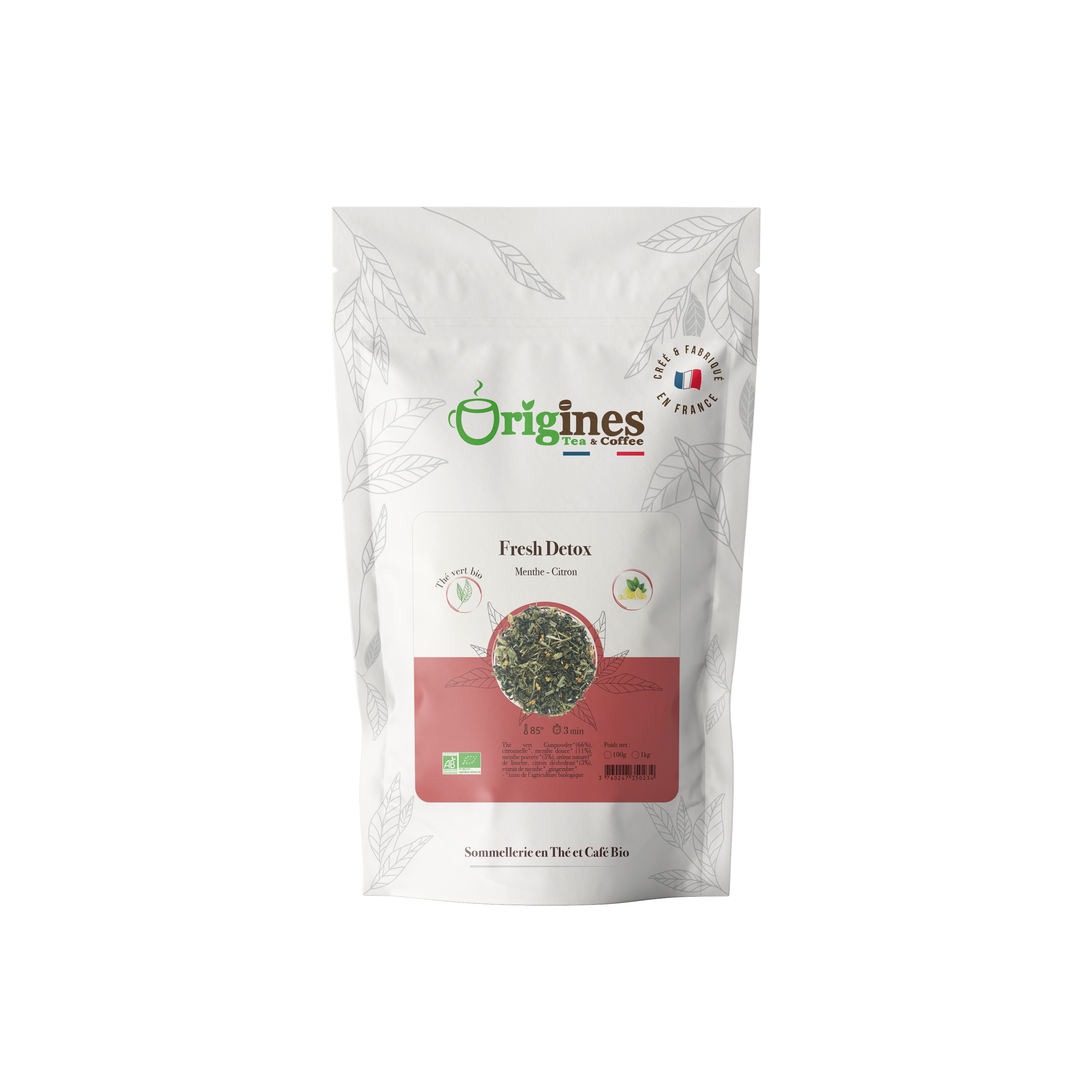 Organic Green Tea Fresh Detox Mint Lemon - 100g