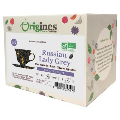 Organic black tea Russian Lady Gray - 15 x 2g