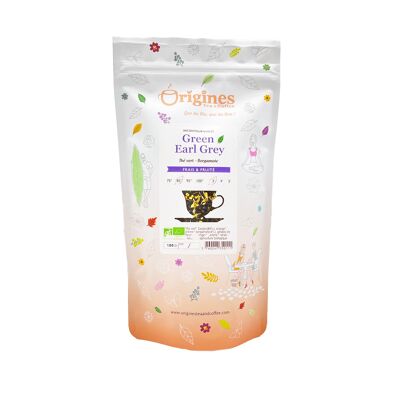Thé Vert Bio Green Earl Grey Ceylan - Sachet 100 g
