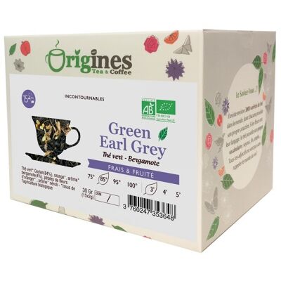 Tè verde Earl Grey biologico - 15 x 2 g