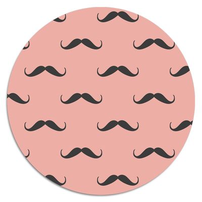 'Pink Mustache'' Wandteller - Ø 15 cm