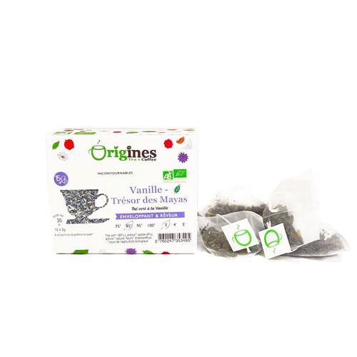 Thé vert Bio Vanille Trésor des Mayas - 15 x 2g