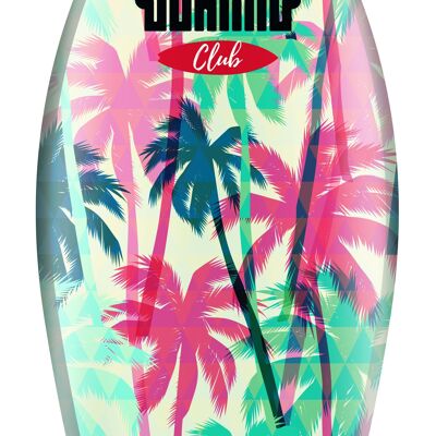 "Surfing Club with Palms" Surfboard - 100x40 cm