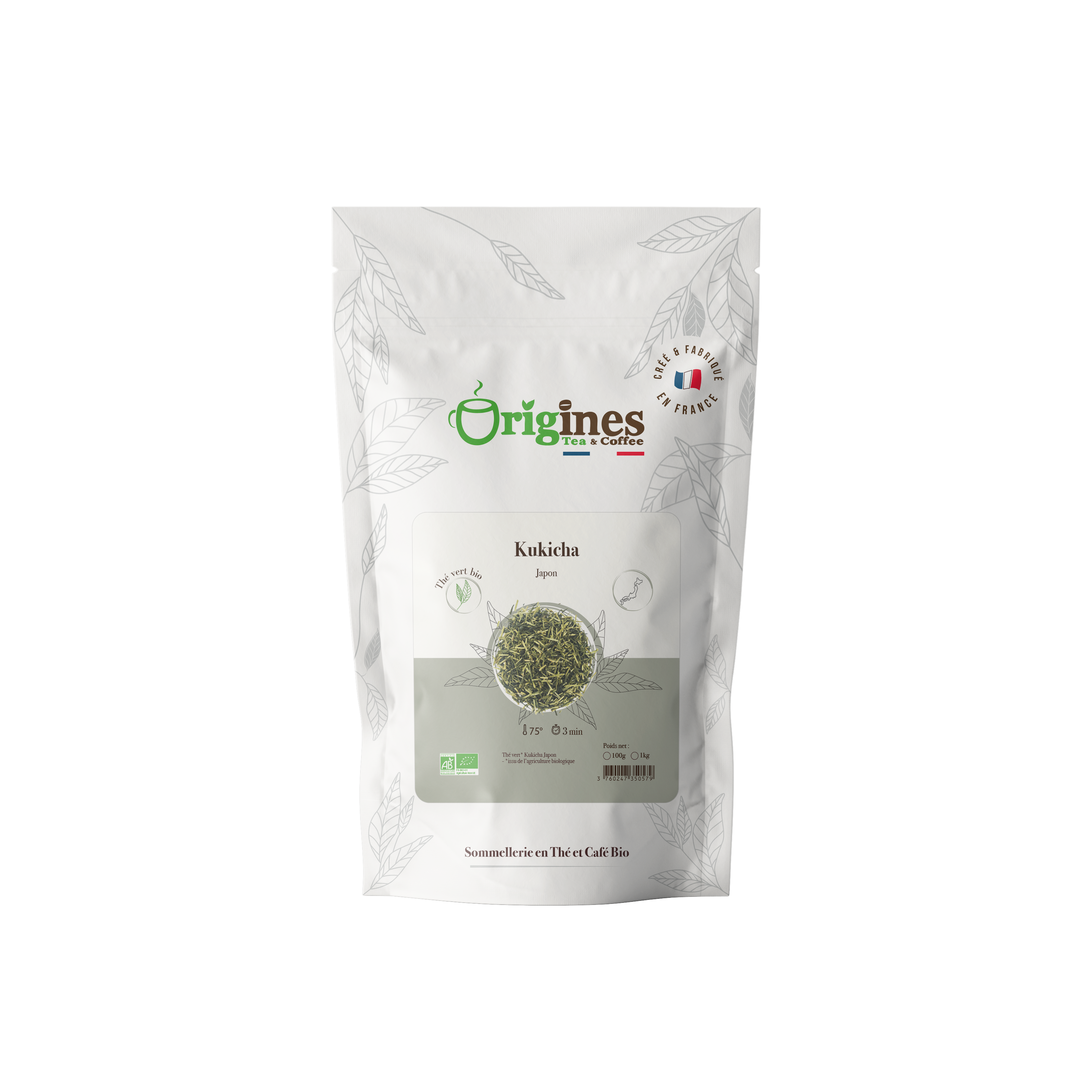 Organic Japanese Kukicha Green Tea - 100 g bag