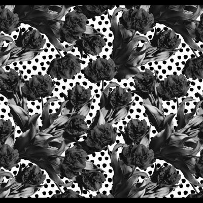 "Black And White Leafes" Fußmatte - 55x40 cm
