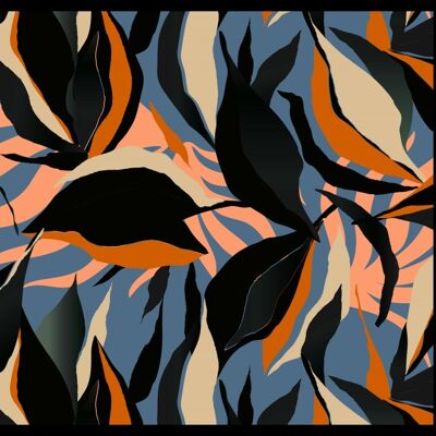 "Black And Orange Leafes" Fußmatte - 80x60 cm