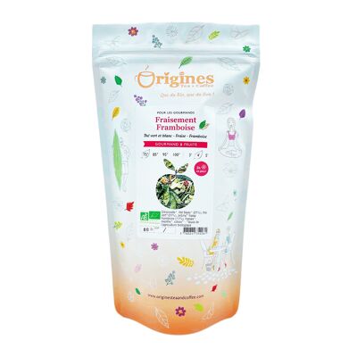 Organic Green & White Tea Strawberry Raspberry - Bag 80 g