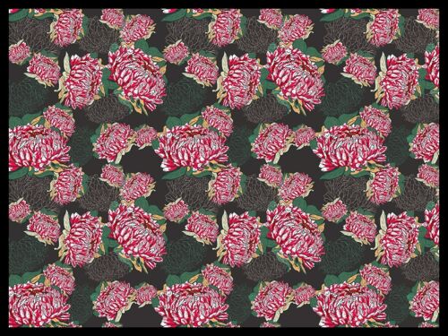 "Drawn Roses" Fußmatte - 70x50 cm