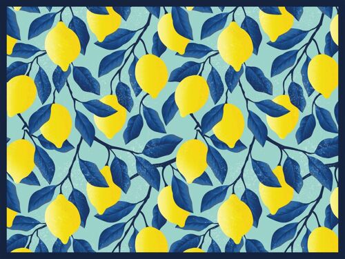 "Lemons And Blue Leafes" Napfunterlage - 60x45