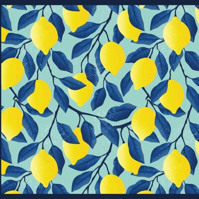 "Lemons And Blue Leafes" Napfunterlage - 60x45